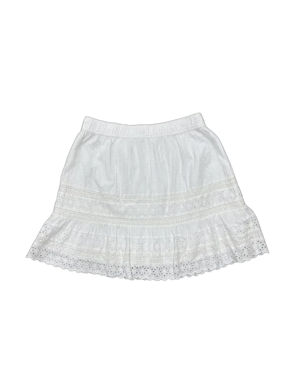 LOFT White Eyelet Lace Mini Skirt